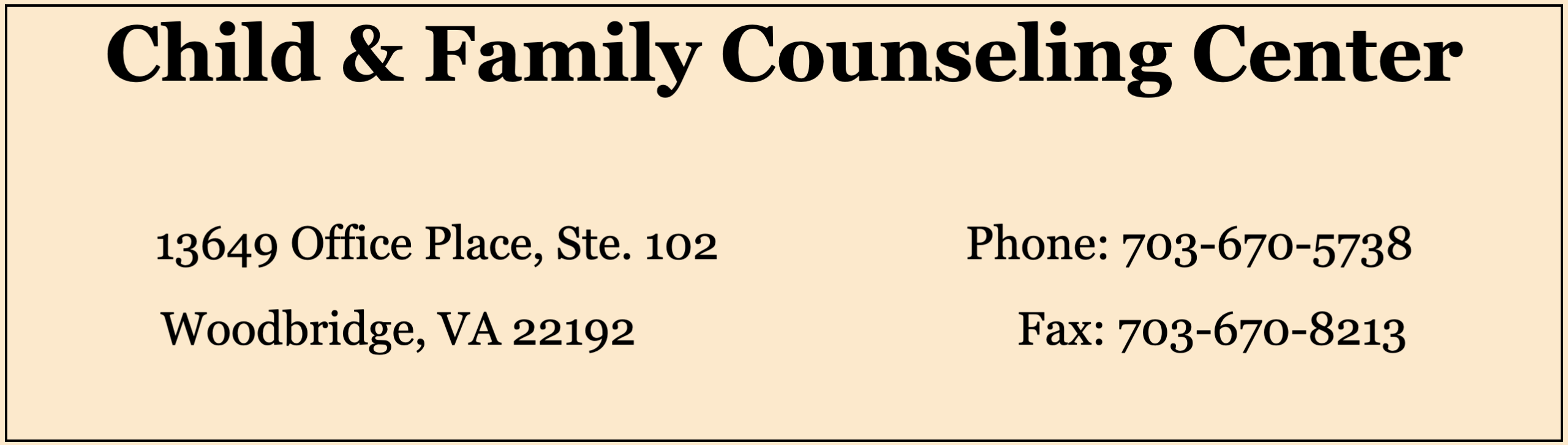 Child & Family Counseling Center – Woodbridge, VA